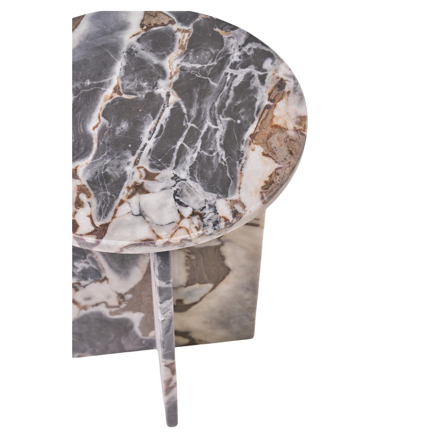 Girare Çok Renkli Mermer Yan Sehpa