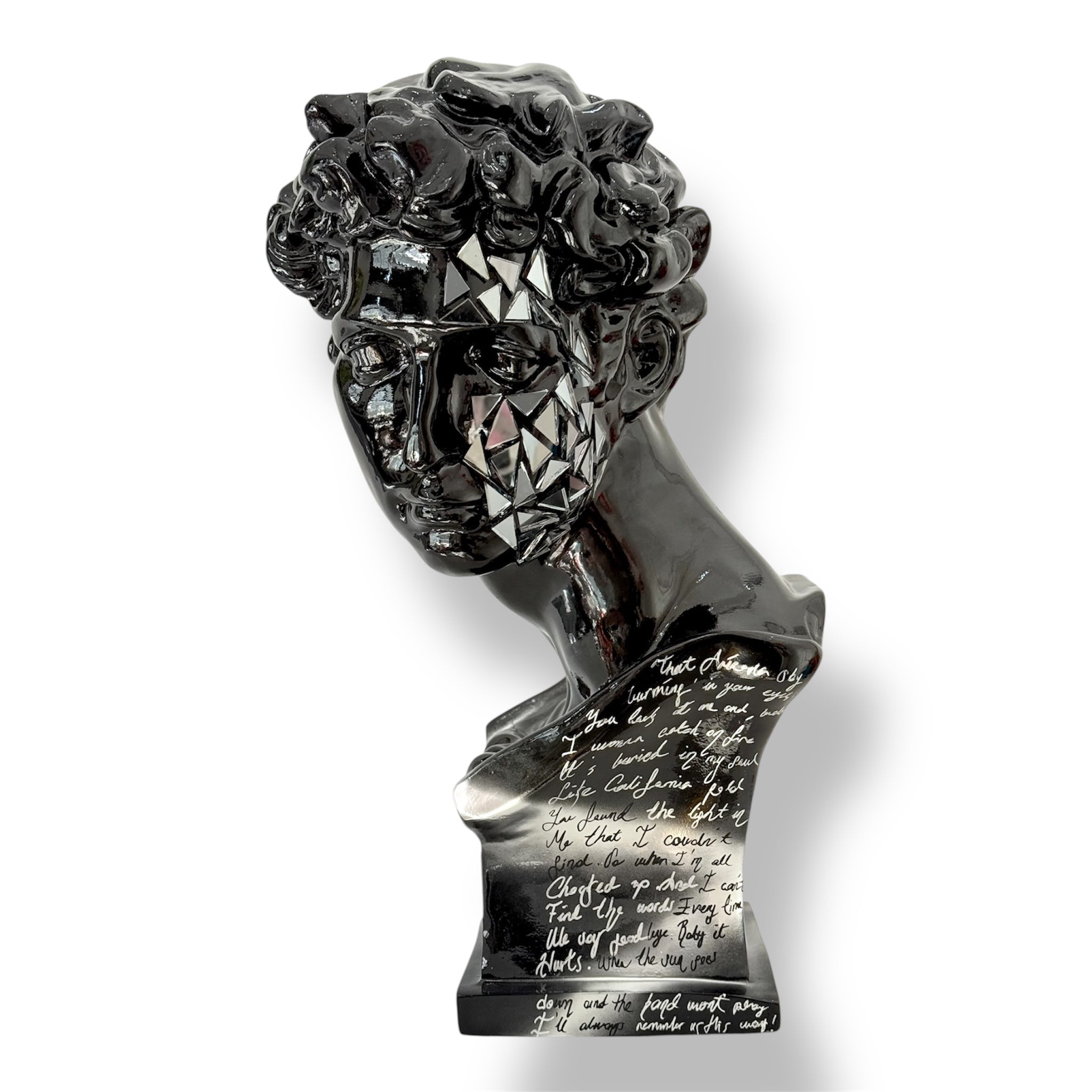 Giuliano De’ Medici Heykeli | Ayna Mozaik Siyah & Gümüş Tasarım