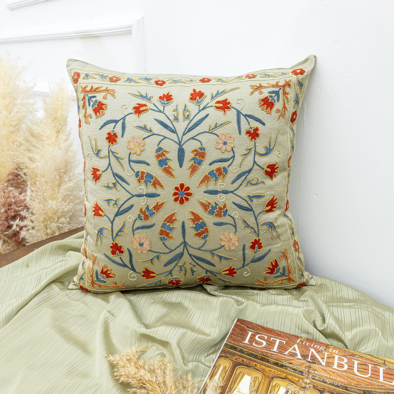 Gizel Floral Tasarımlı Kırlent 50x50 cm-Yastık & Kırlent-Soho Antiq-NowShopFun