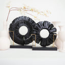 Glassic Serisi El Yapımı Füzyon Cam Disk Siyah-Esra Balcı Cam Stüdyosu-İkili Set-NowShopFun