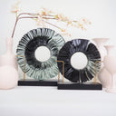 Glassic Serisi El Yapımı Füzyon Cam Disk Siyah/Şeffaf-Esra Balcı Cam Stüdyosu-İkili Set-NowShopFun