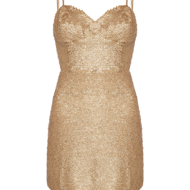 Gold Pullu Mini Eelbise Siren-Elbise-PETRA PETROVA-XS-NowShopFun