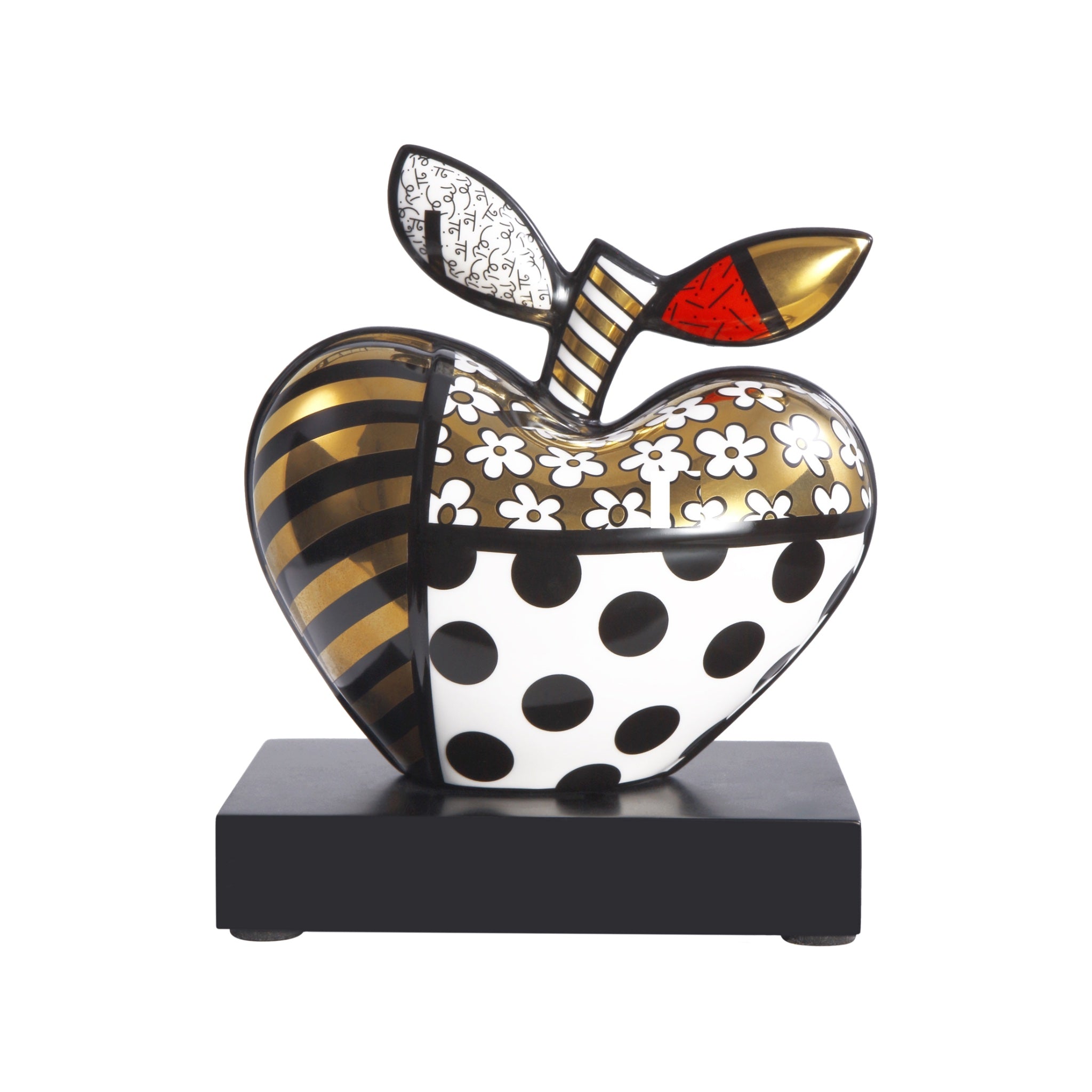 Golden Big Apple Figur - Romero Britto Koleksiyonu