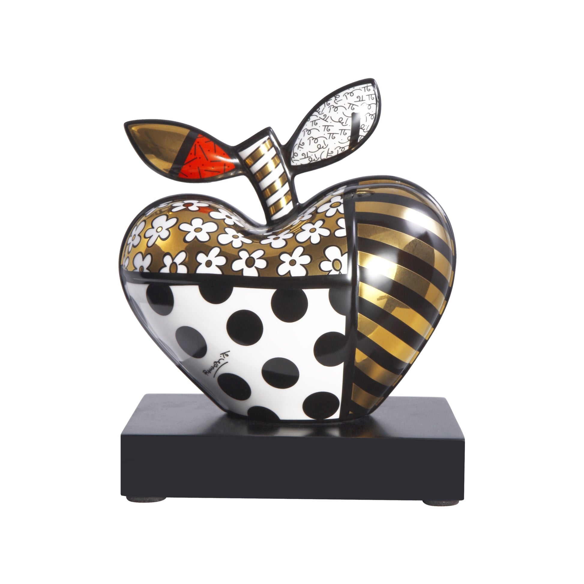 Golden Big Apple Figur - Romero Britto Koleksiyonu