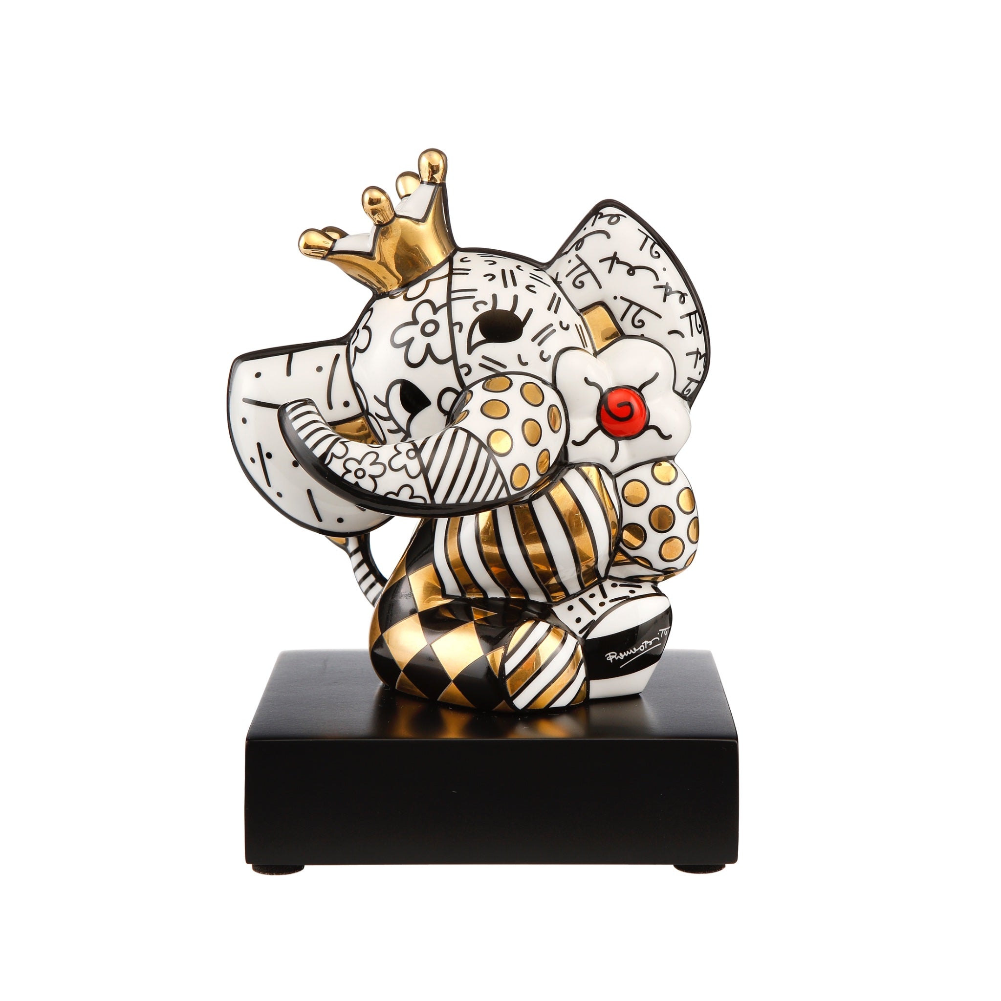 Golden Spring Elephant Figur - Romero Britto Koleksiyonu