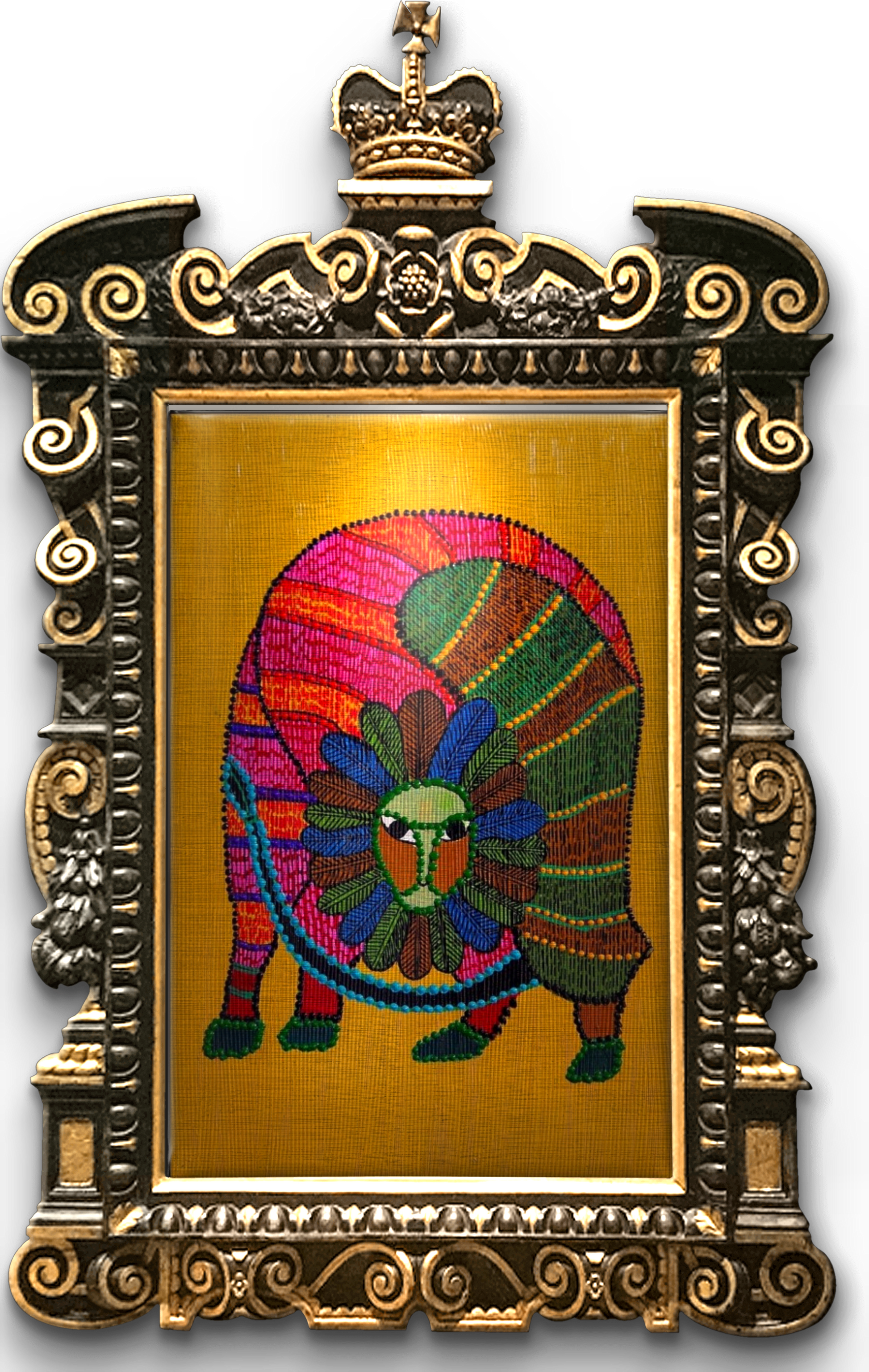 Gond Aslanı Tablo El Yapımı Ahşap Üzerine Akrilik Duvar Dekoru