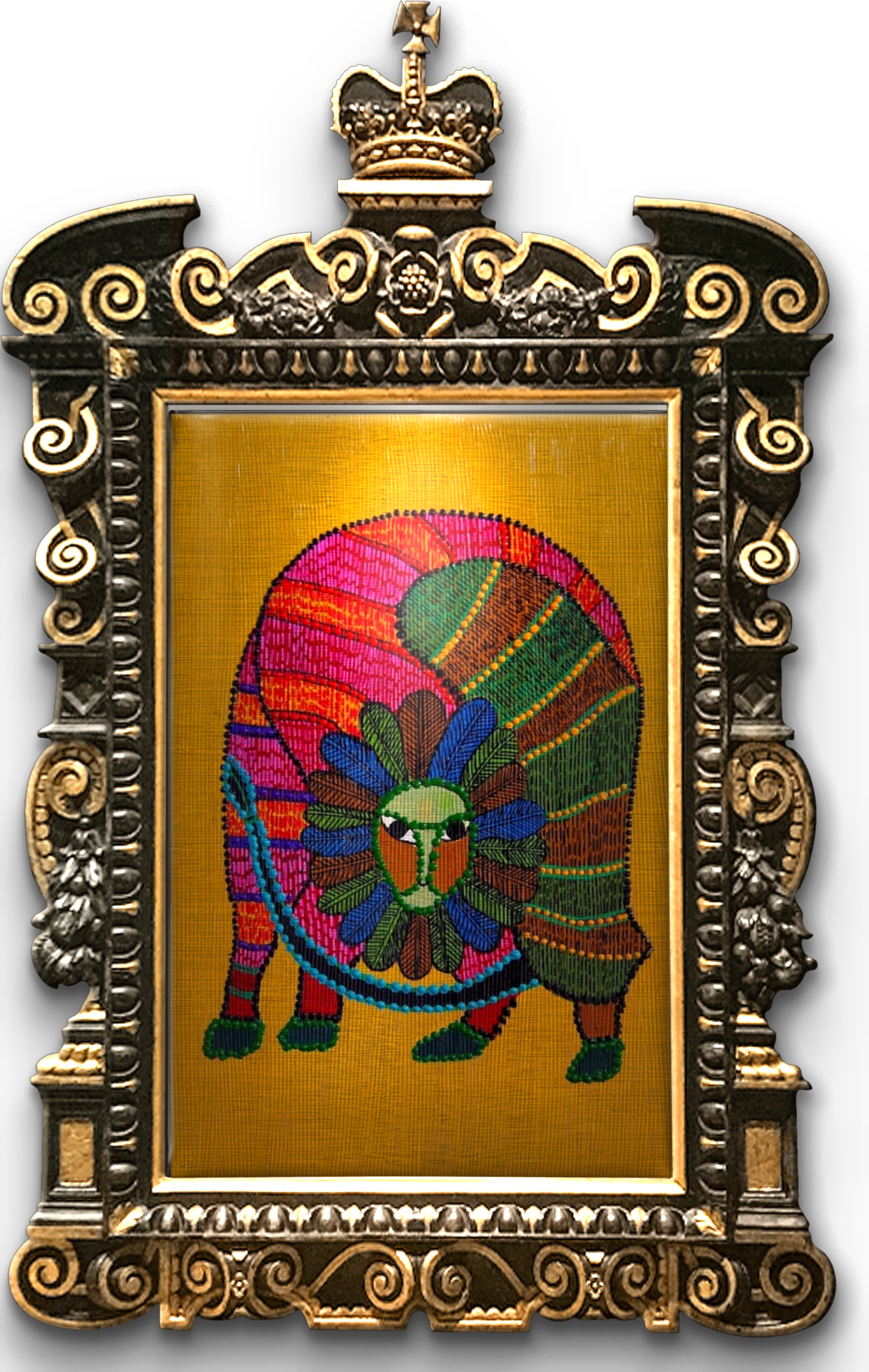 Gond Aslanı Tablo El Yapımı Ahşap Üzerine Akrilik Duvar Dekoru