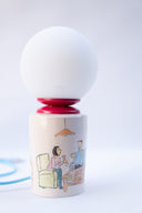 Gossip El Çizimi Seramik Masa Lambası-Masa Lambası-Maku Ceramic-NowShopFun
