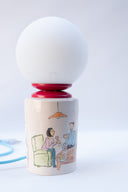 Gossip El Çizimi Seramik Masa Lambası-Masa Lambası-Maku Ceramic-NowShopFun