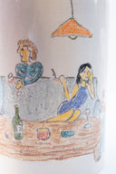 Gossip El Çizimi Seramik Masa Lambası-Masa Lambası-Maku Ceramic-NowShopFun