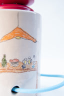 Gossip El Çizimi Seramik Masa Lambası-Masa Lambası-Maku Ceramic-NowShopFun