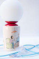 Gossip El Çizimi Seramik Masa Lambası-Masa Lambası-Maku Ceramic-NowShopFun