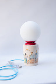Gossip El Çizimi Seramik Masa Lambası-Masa Lambası-Maku Ceramic-NowShopFun