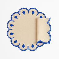 Gotas Amerikan Servis & Peçete Seti-Amerikan Servis-Mariaida Home-Bej/Mavi-NowShopFun