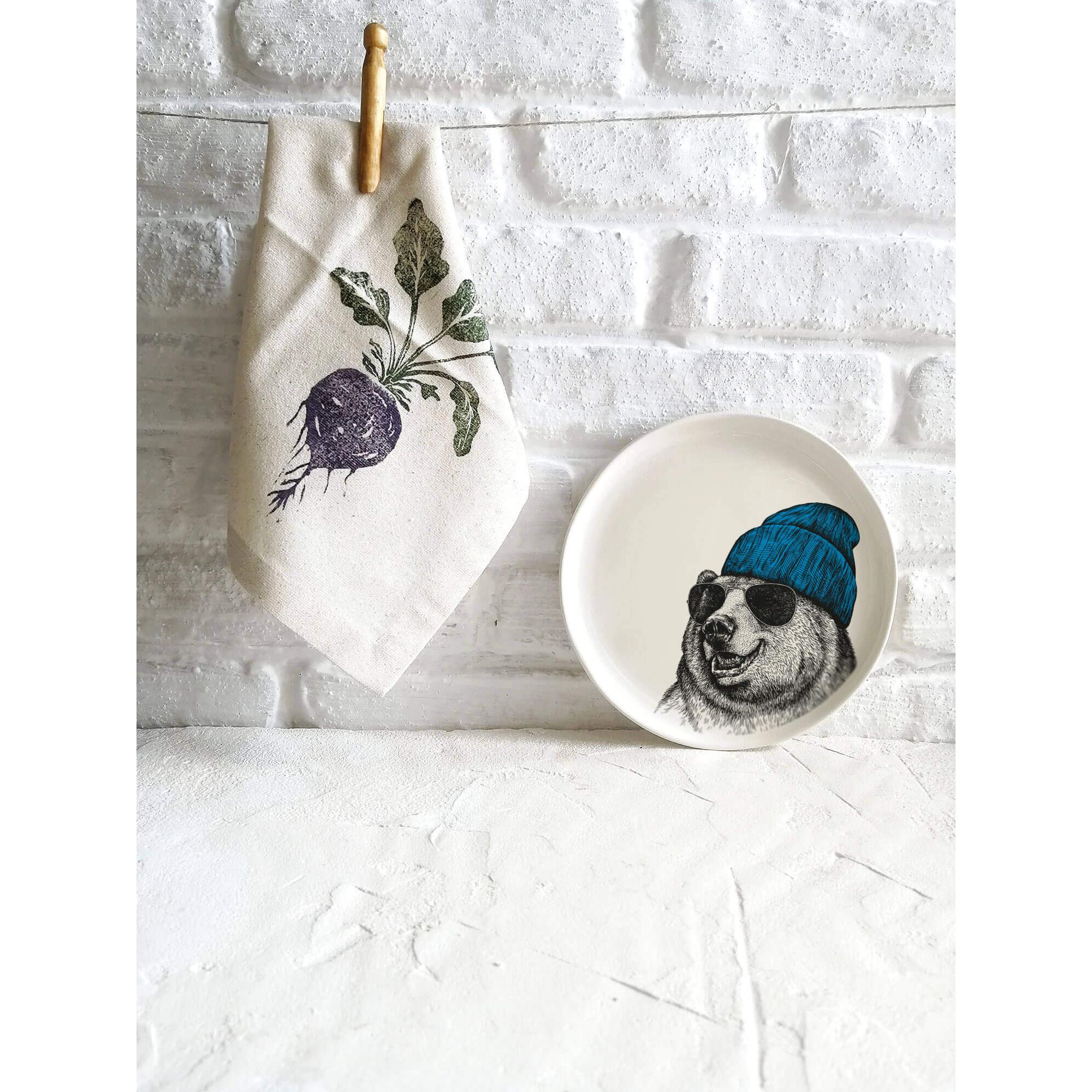 Gravür Hayvan Tabak - Ayı