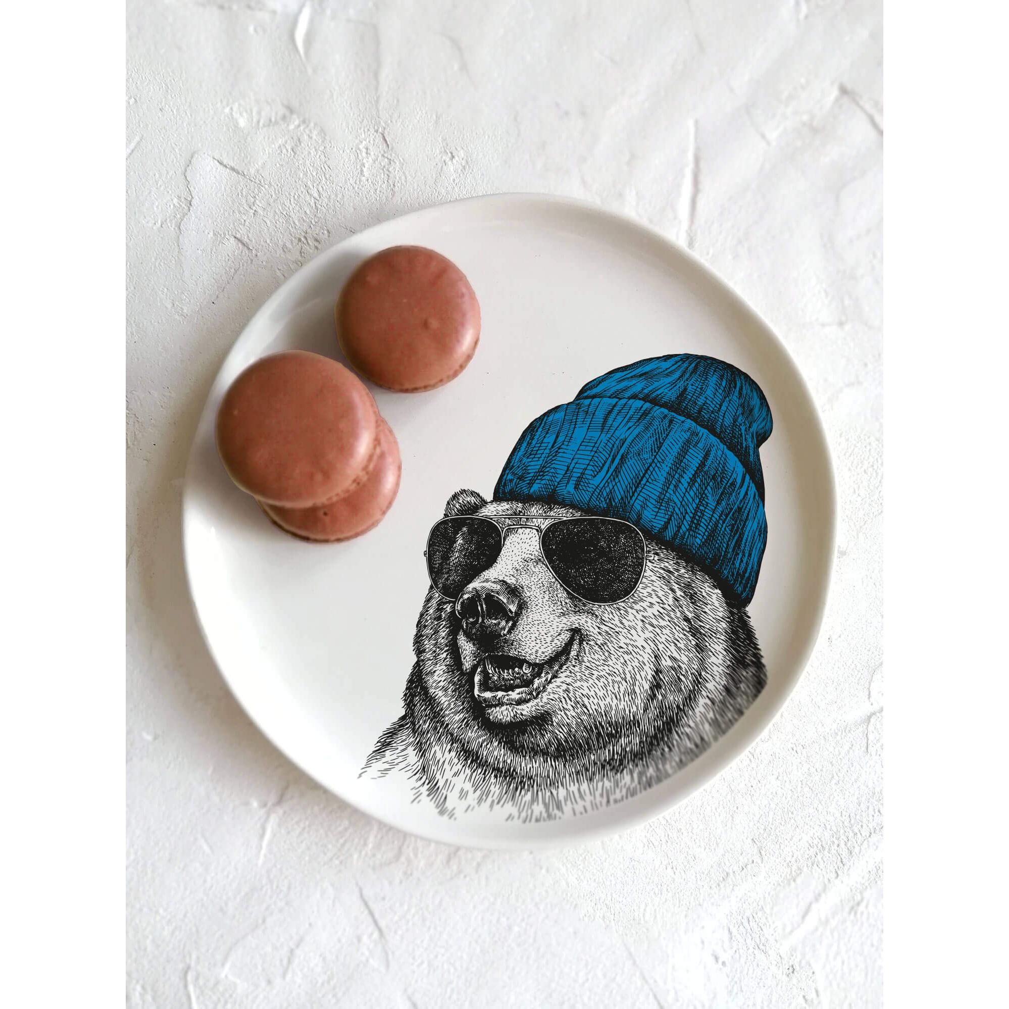 Gravür Hayvan Tabak - Ayı