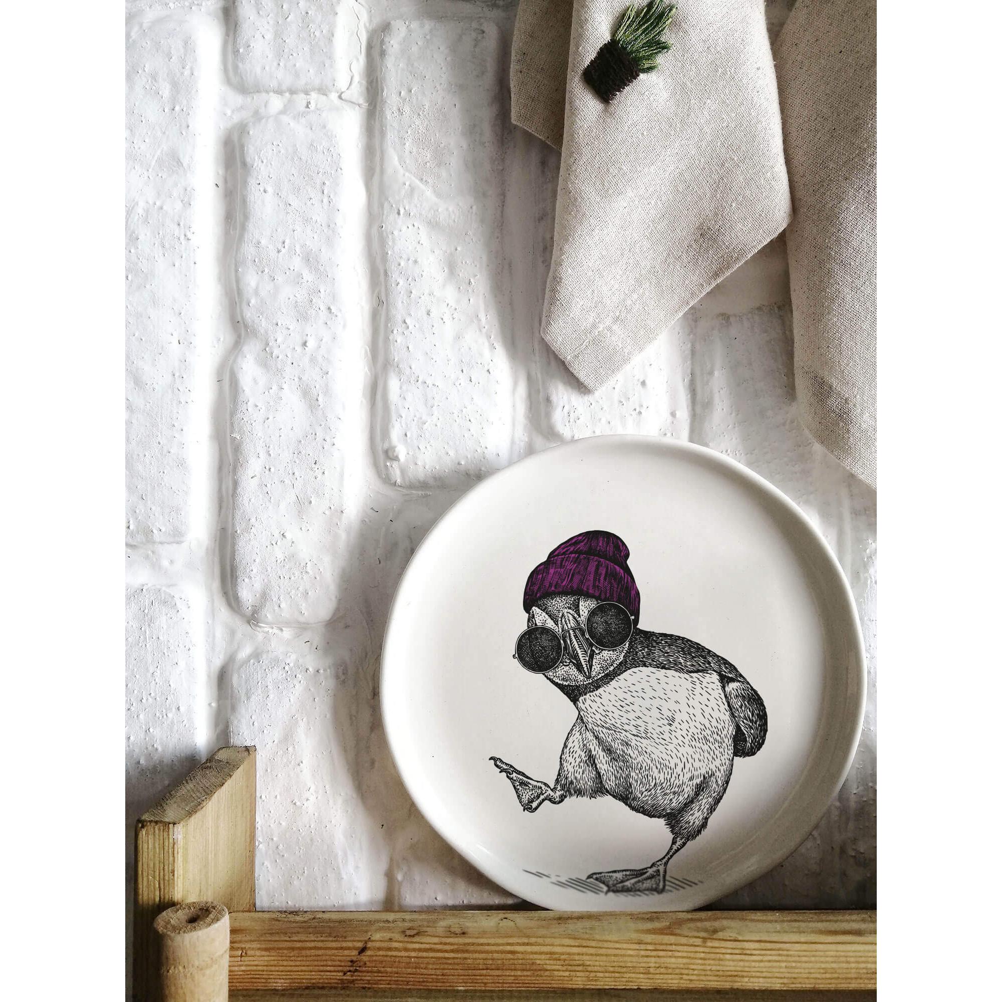 Gravür Hayvan Tabak - Penguen