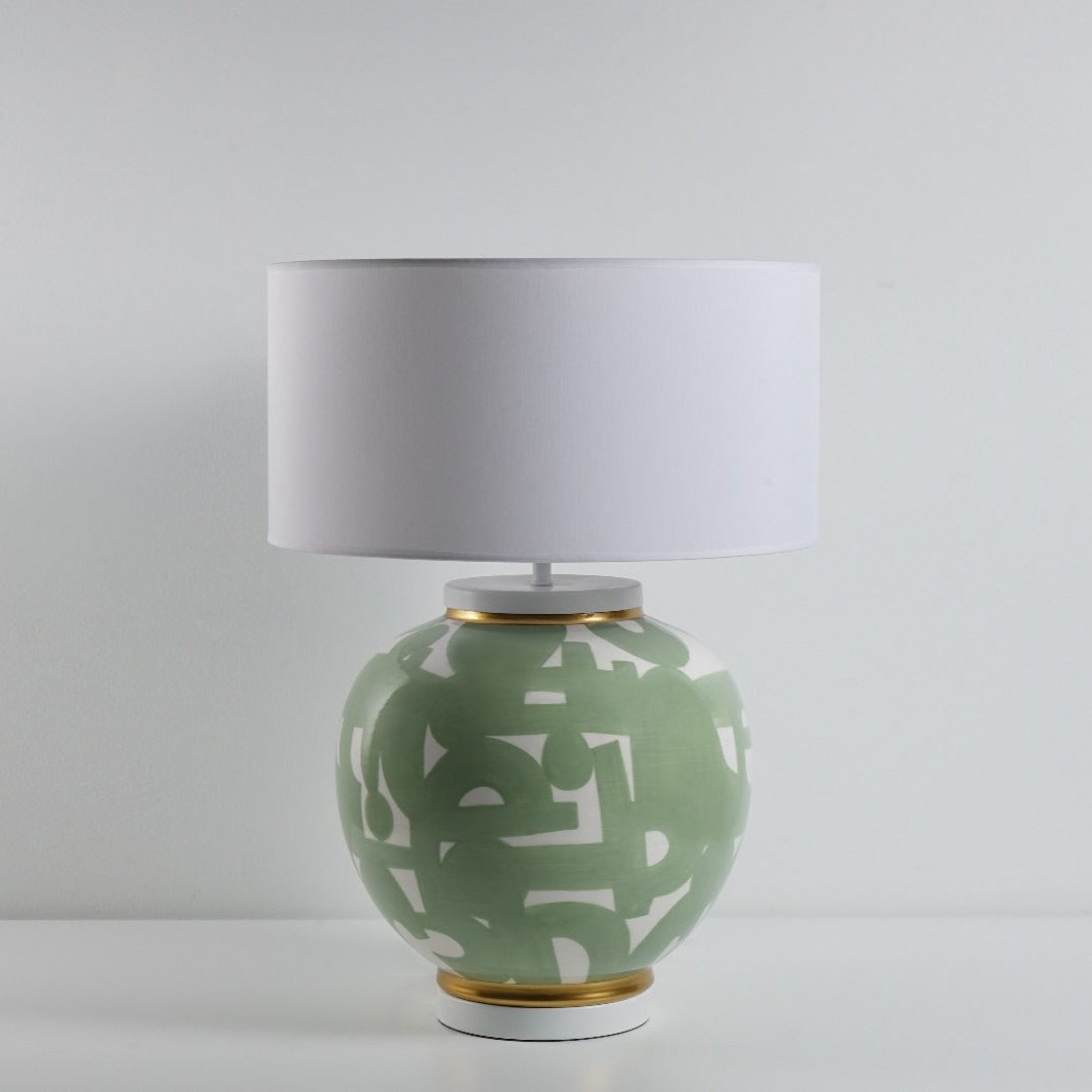 Green Cali El Yapımı Seramik Abajur-Abajur-Pinot Interior-NowShopFun