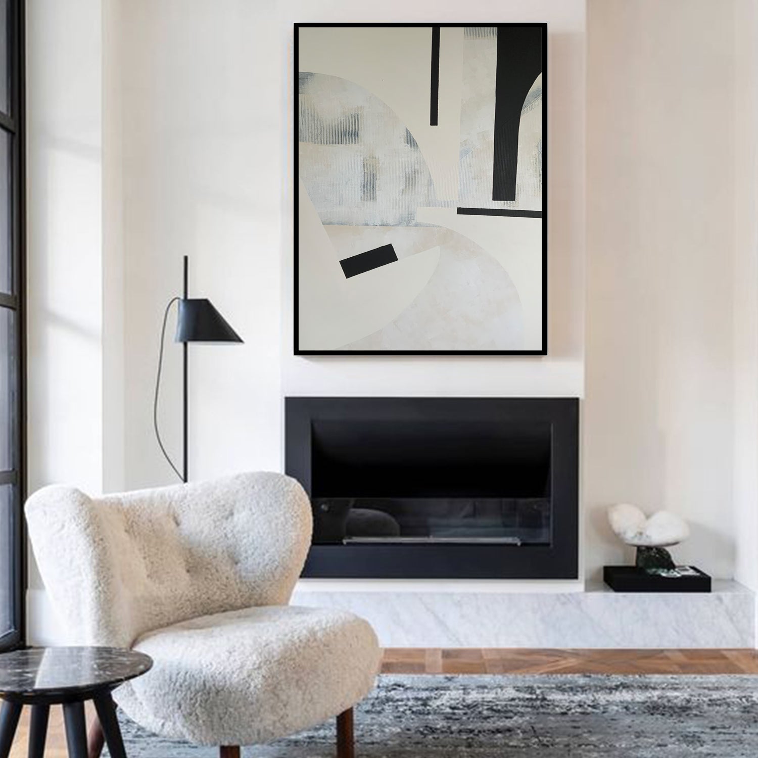 Greige Kanvas Üzeri Akrilik El Yapımı Tablo