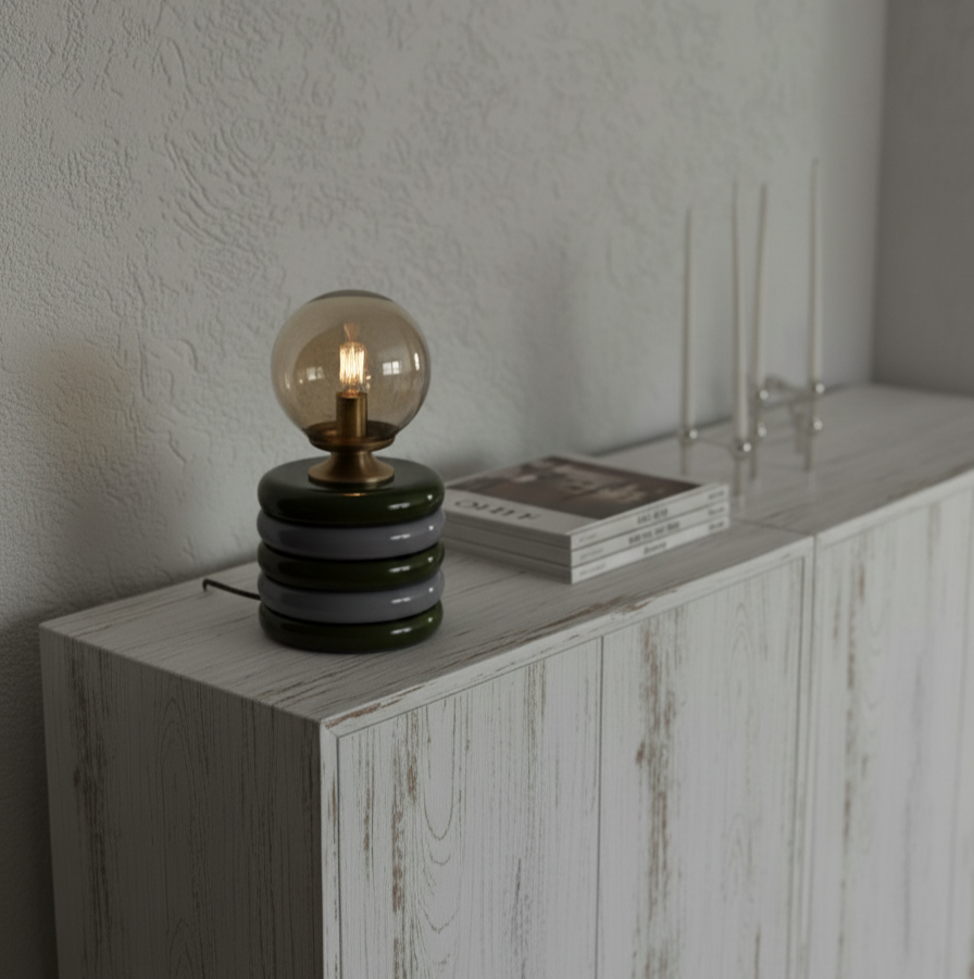 Grey & Green Masa Lambası – Lumos Series