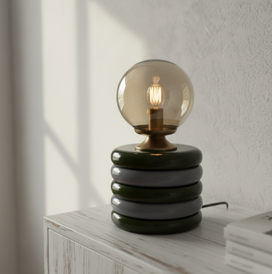 Grey & Green Masa Lambası – Lumos Series