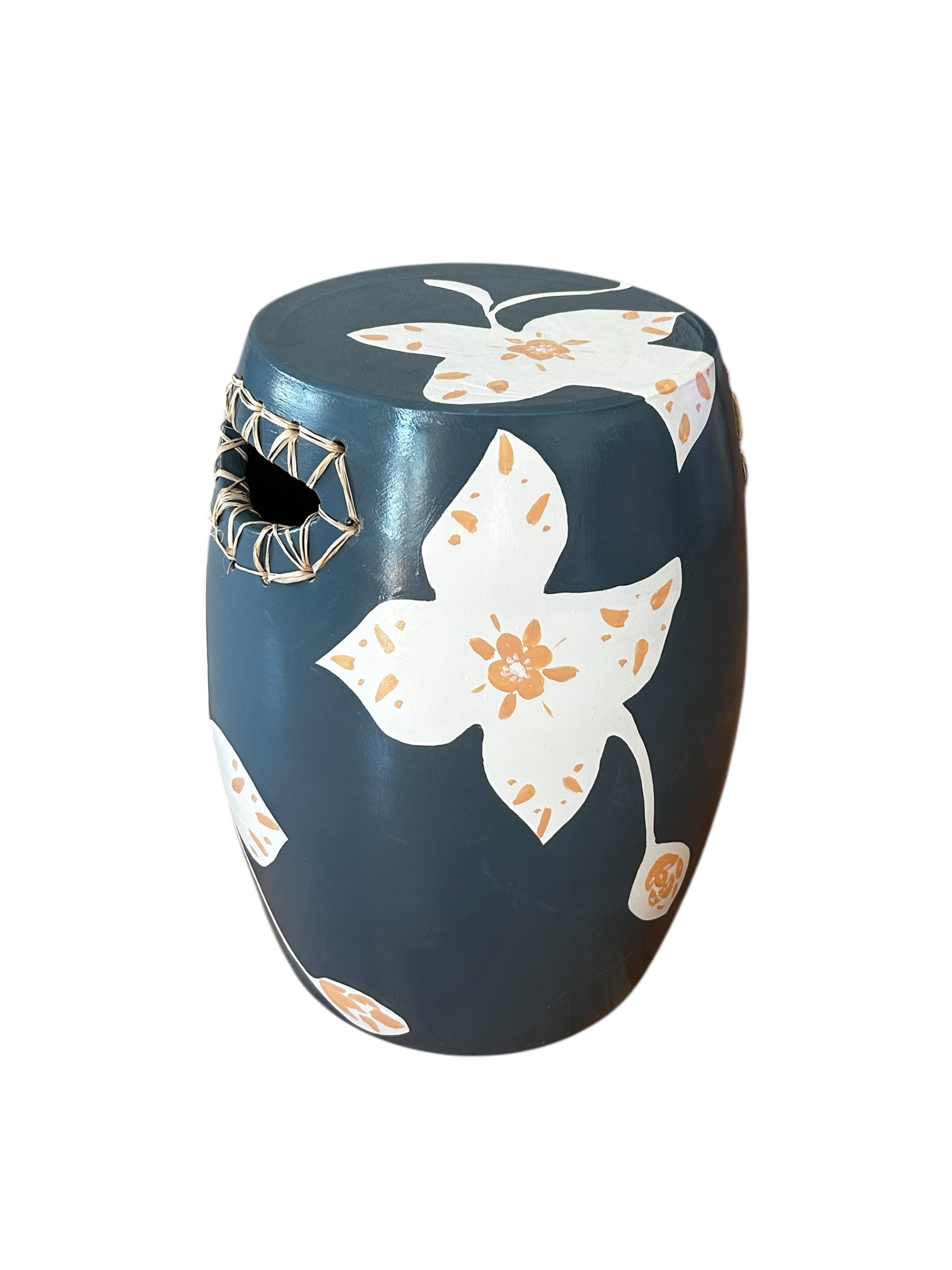 Gri Çiçek Desen Seramik Sehpa