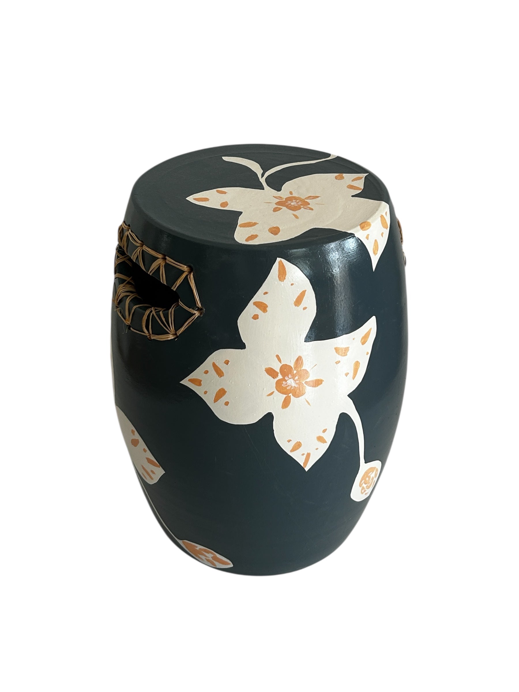 Gri Çiçek Desen Seramik Sehpa