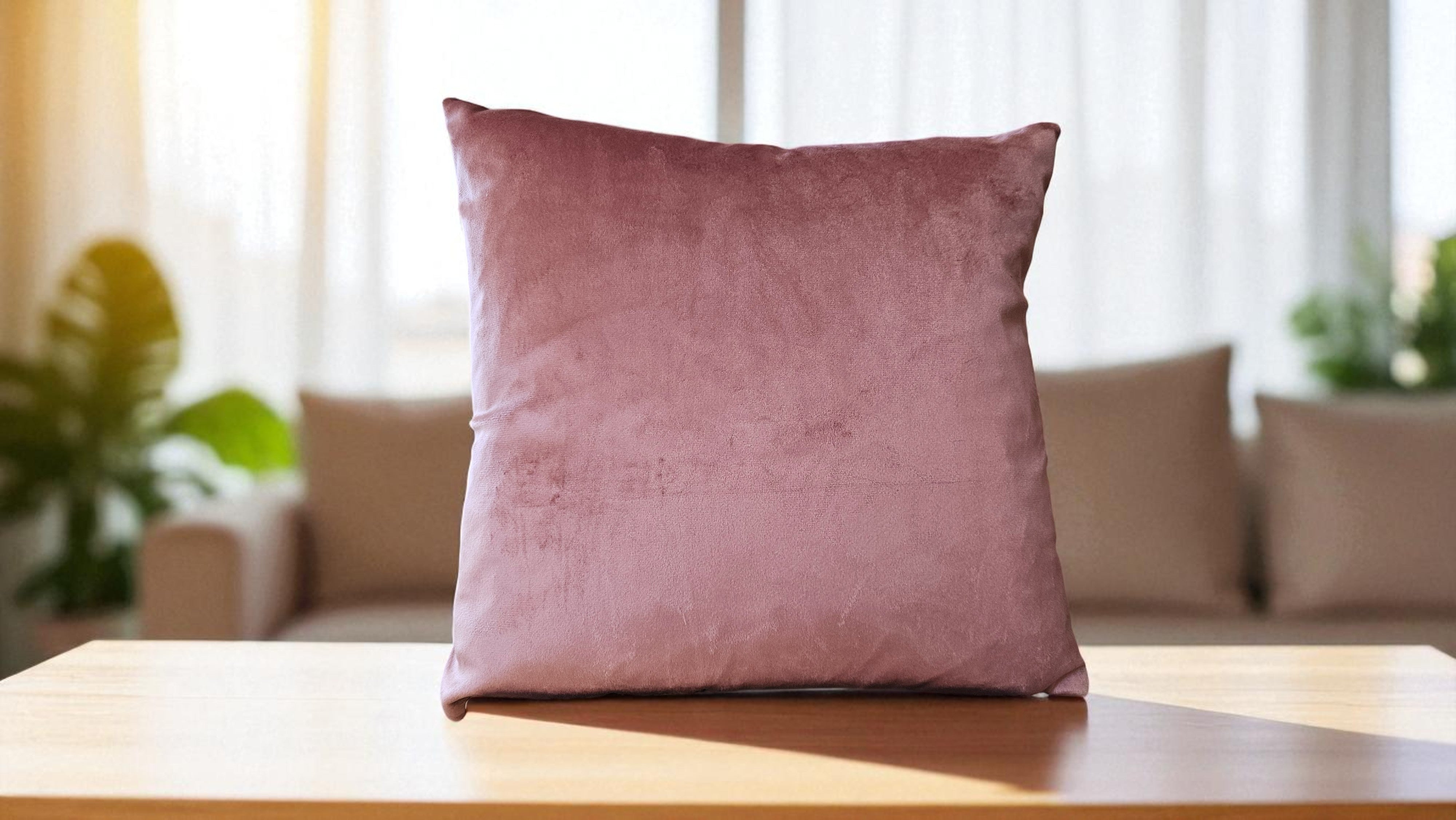 Gül Kurusu Soft Kadife Kırlent Kılıfı