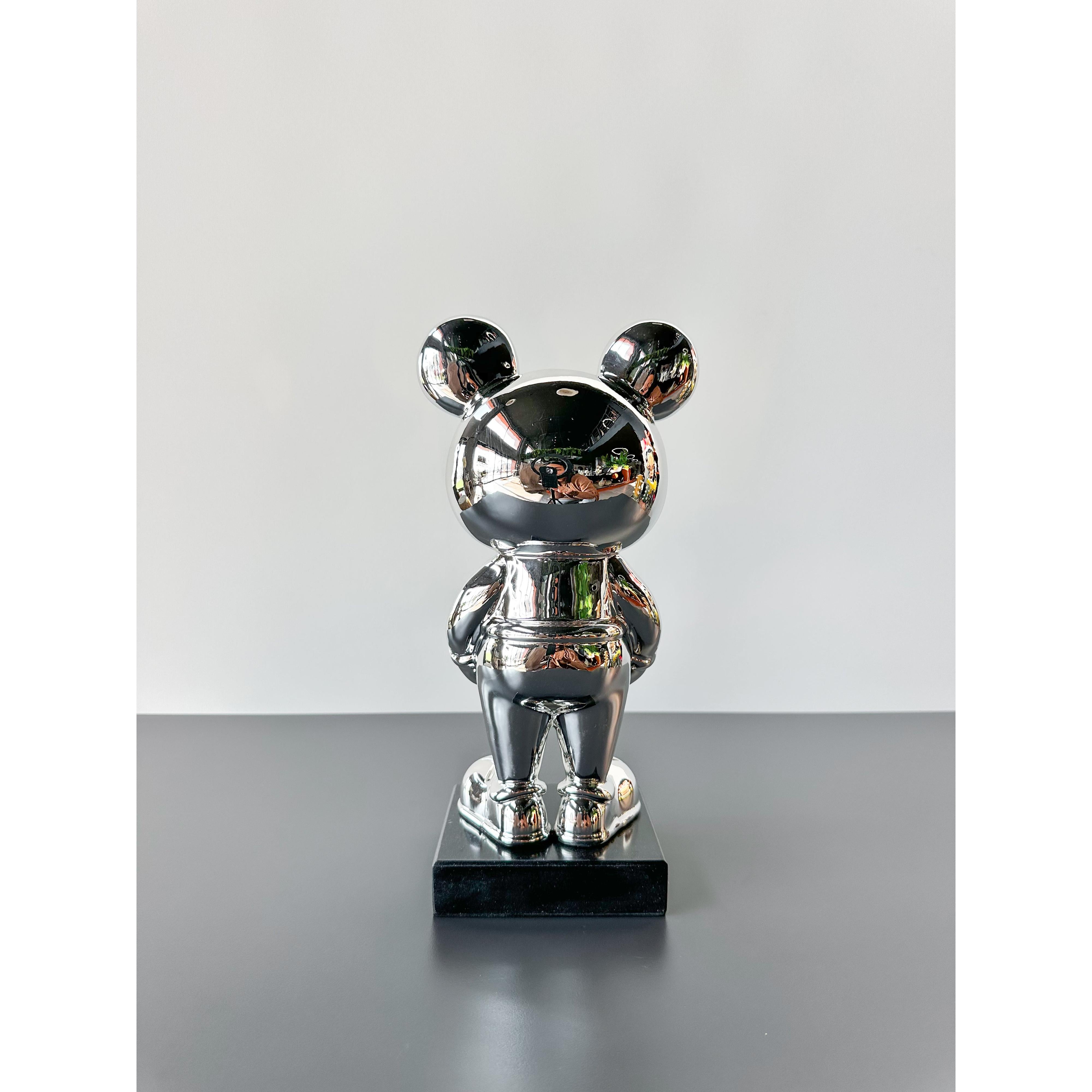 Gümüş Renk Fare Dekoratif Obje