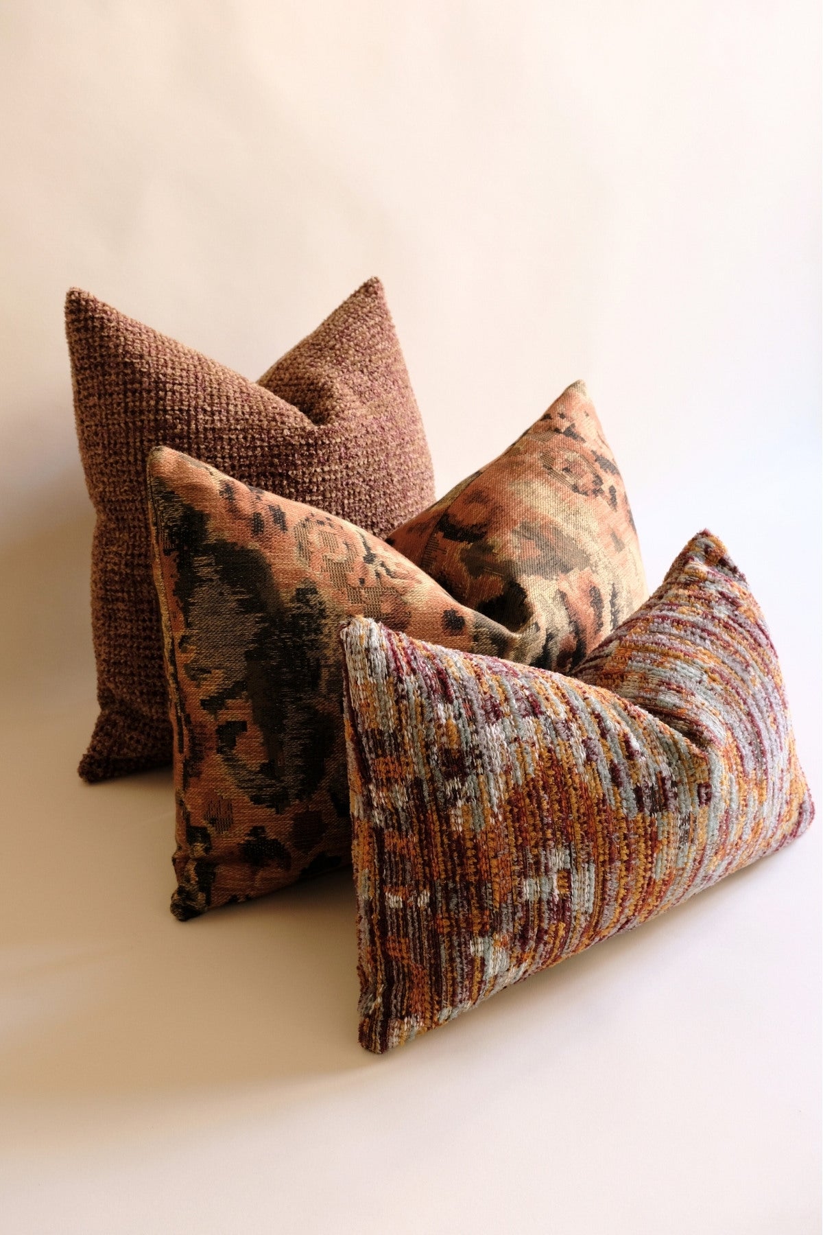 Gün Batımı Kuş Tüyü Dolgulu 3'lü Kombin Set (Dolgu Dahil)-R E M O N-NowShopFun