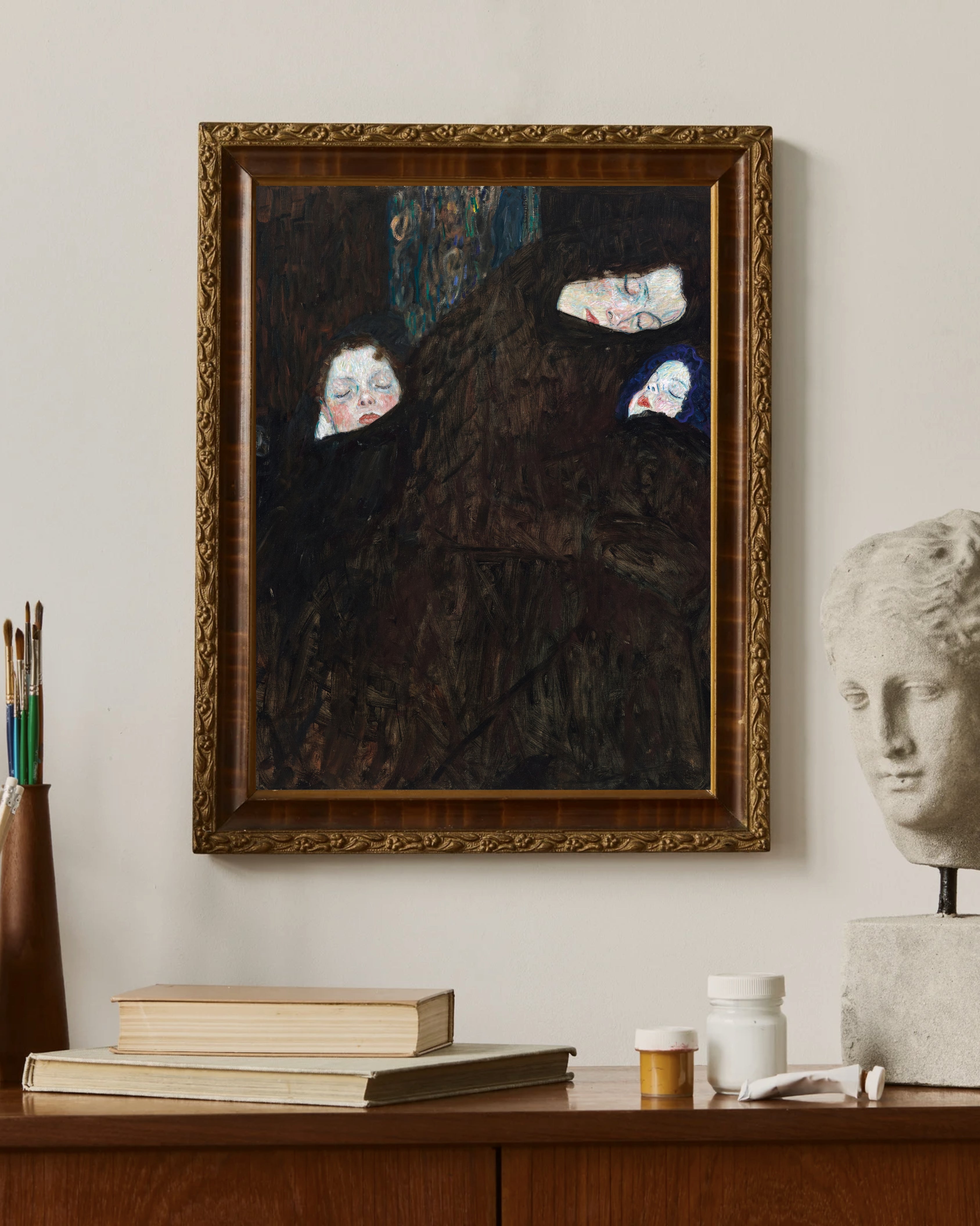Gustav Klimt - Anne ve İki Çocuk Aile Fine Art Baskı