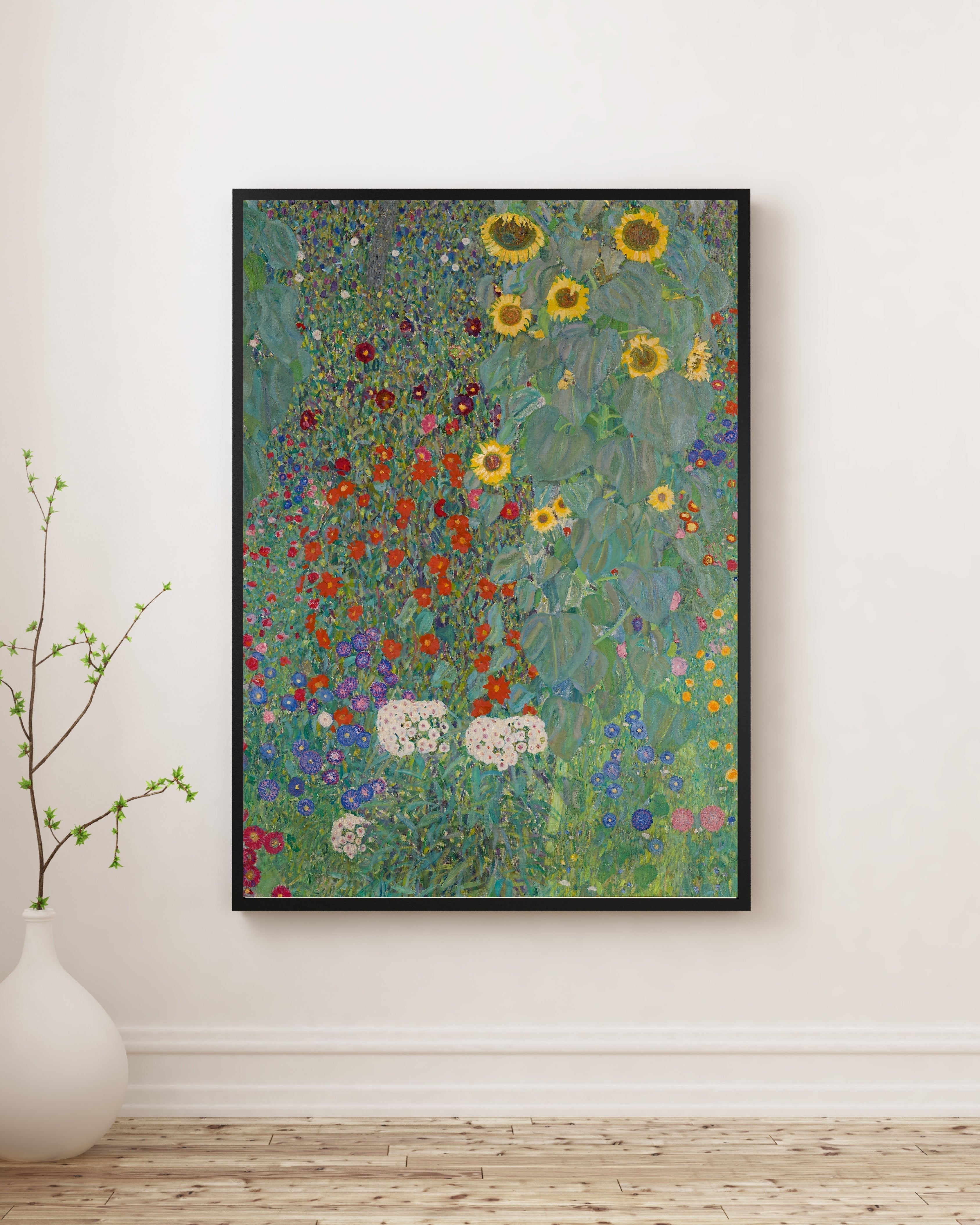 Gustav Klimt - Ayçiçekli Kır Evi Bahçesi Fine Art Baskı