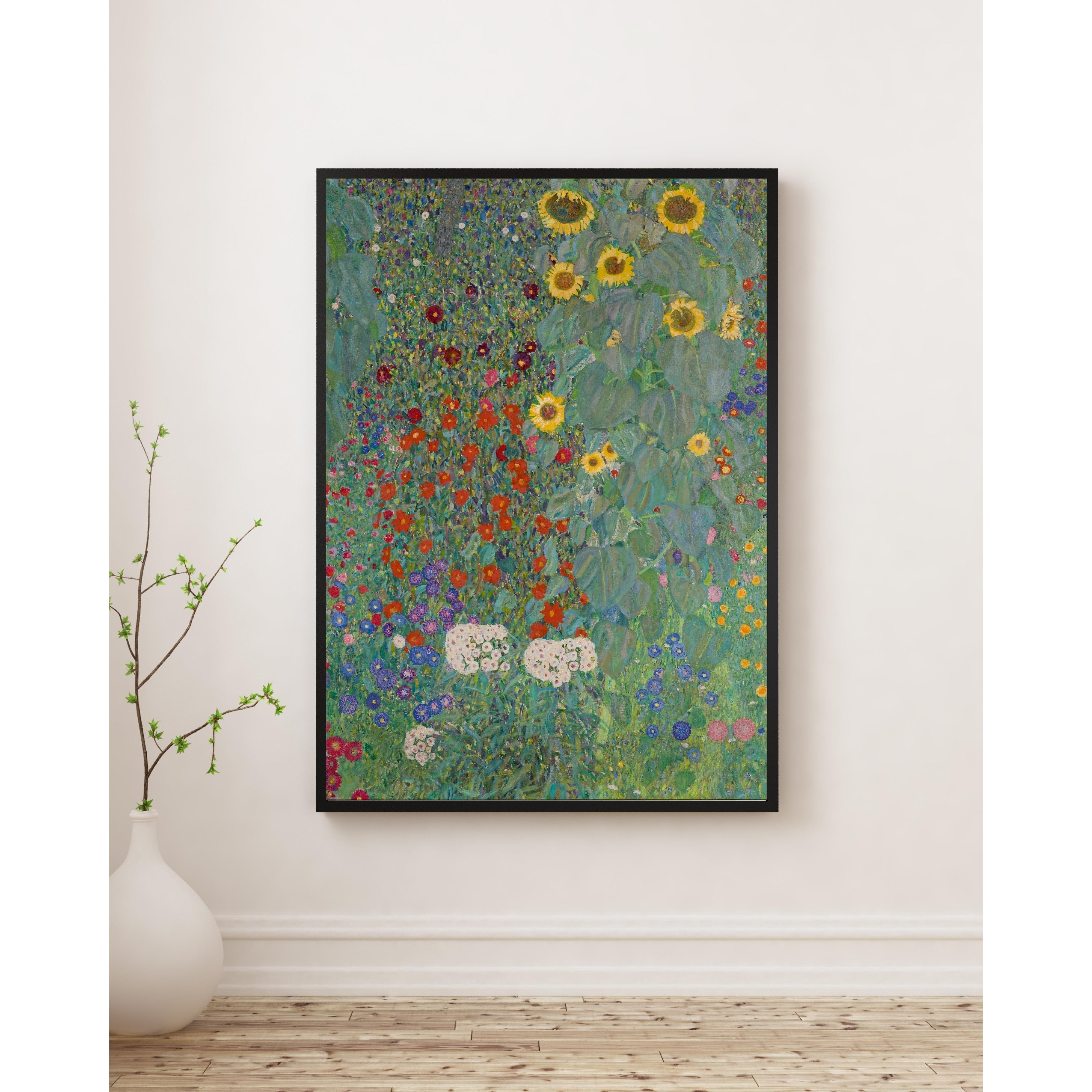 Gustav Klimt - Ayçiçekli Kır Evi Bahçesi Fine Art Baskı