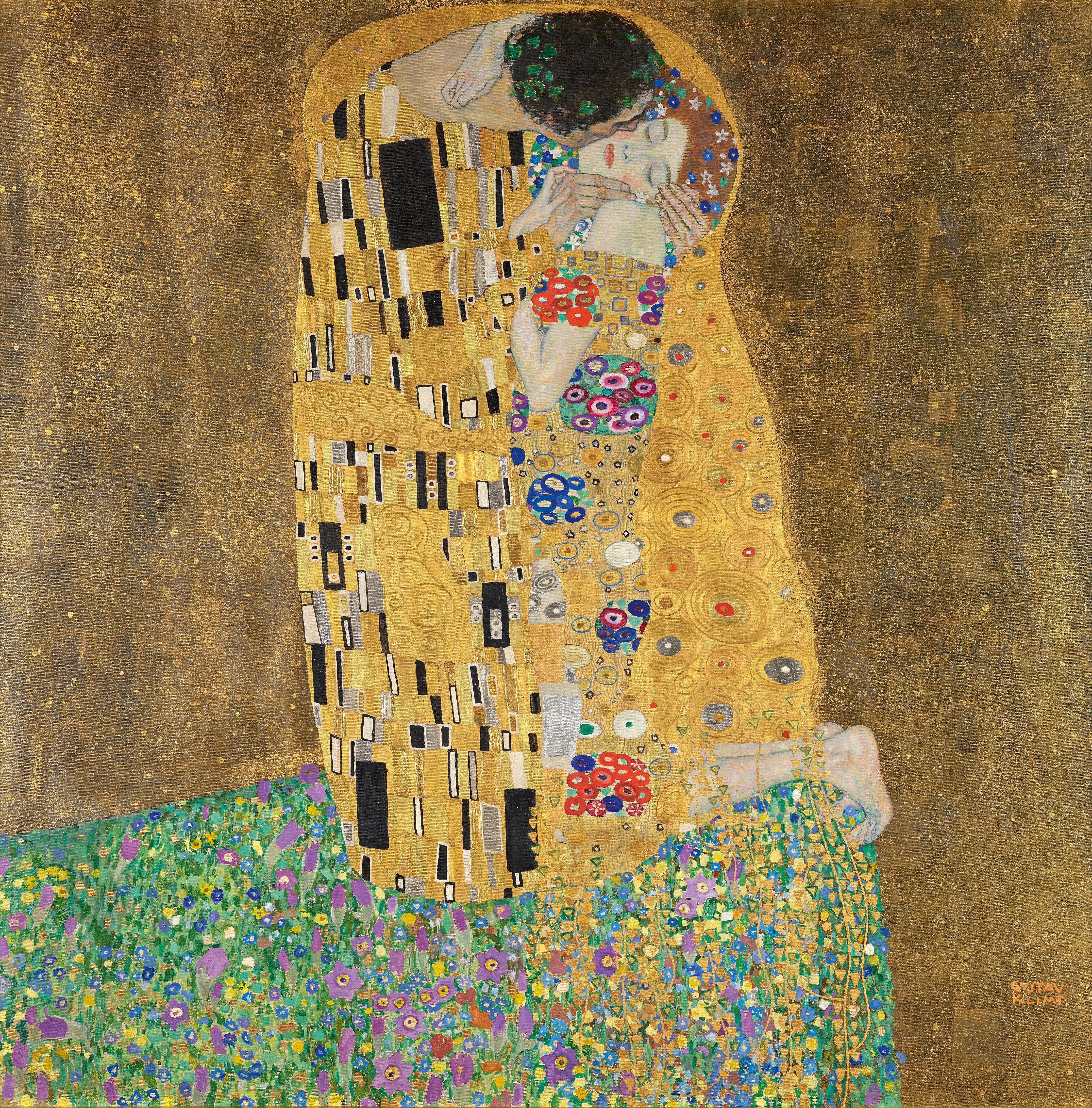 Gustav Klimt - Öpücük - Aşıklar Fine Art Baskı
