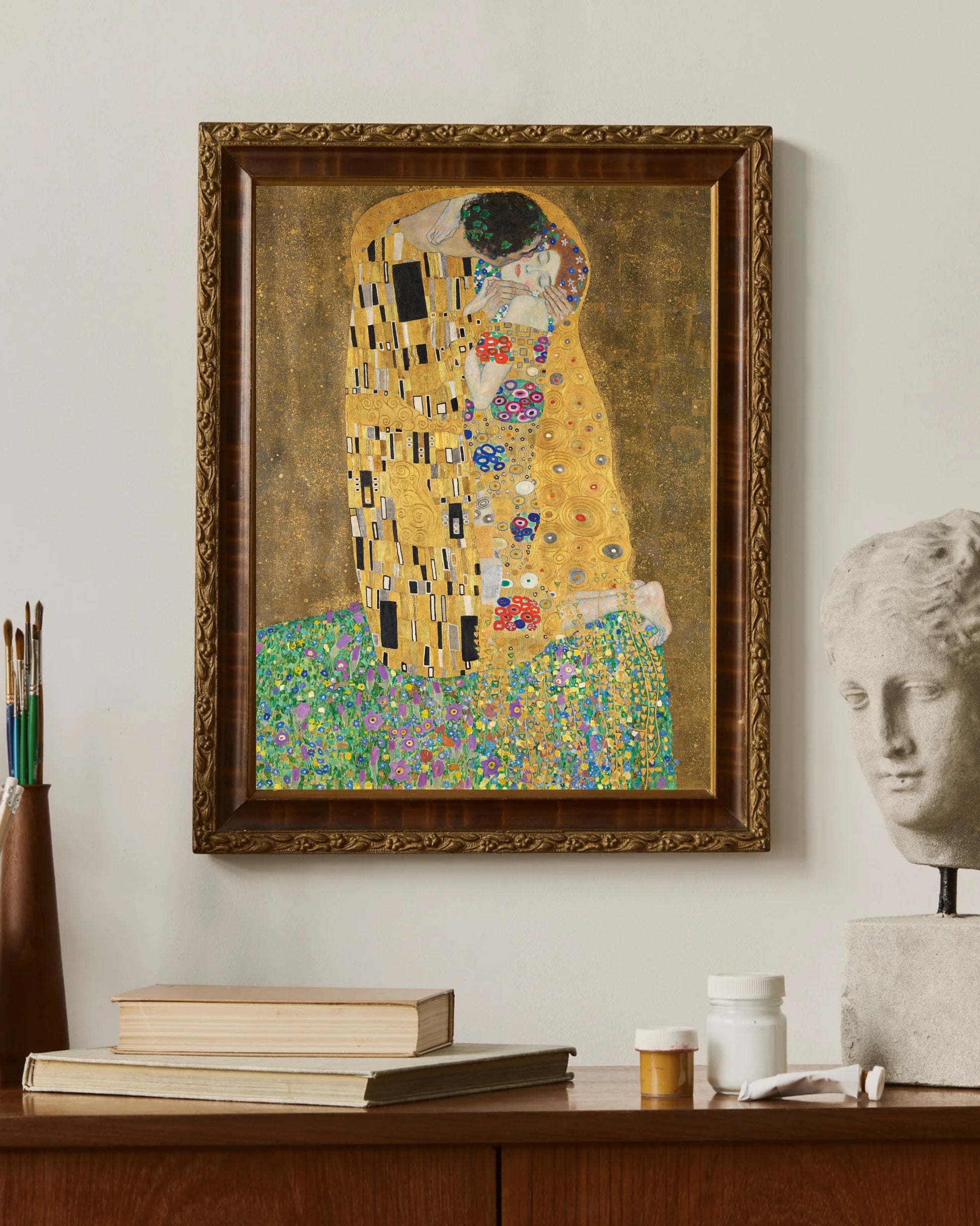 Gustav Klimt - Öpücük - Aşıklar Fine Art Baskı