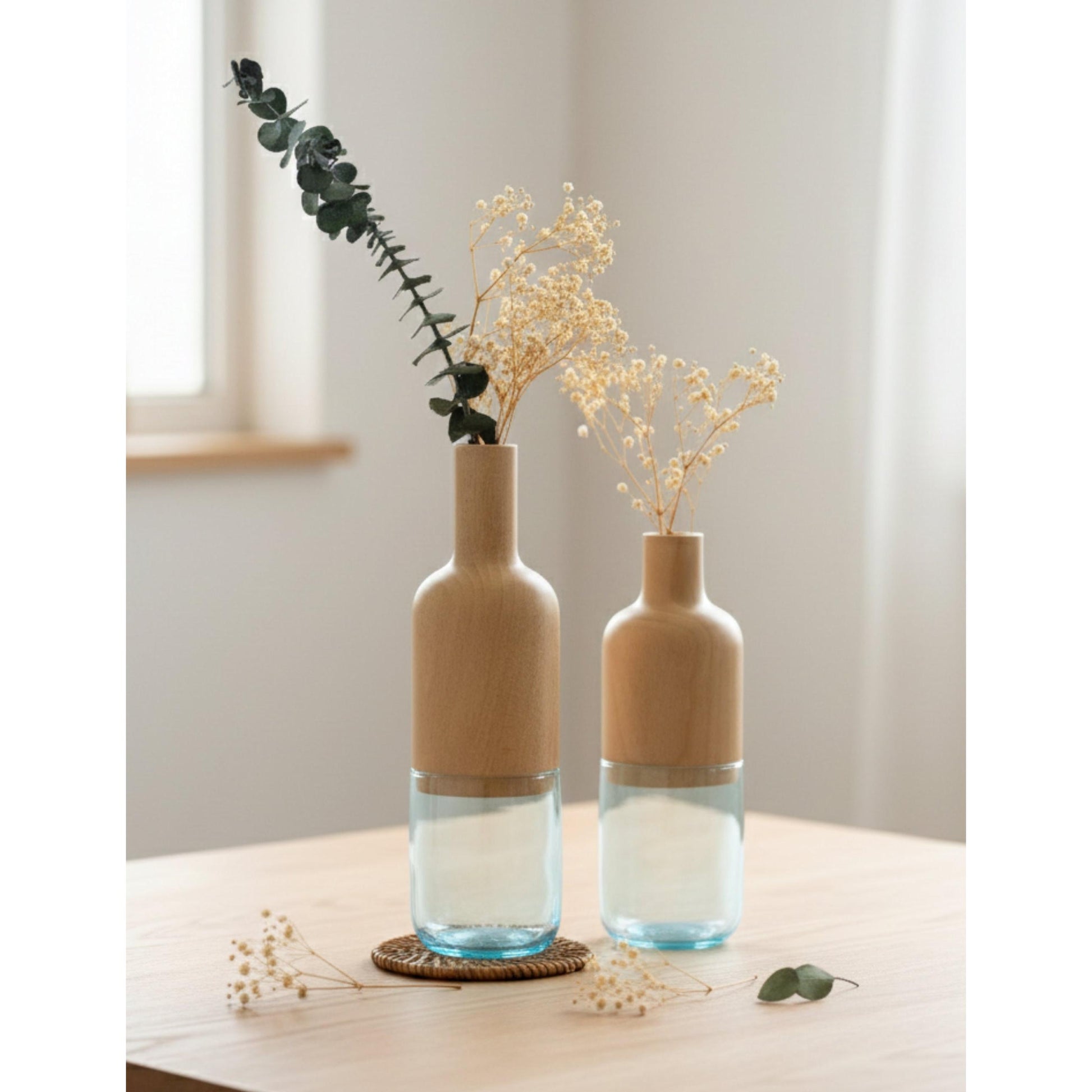 Harmony Minimalist 2'li Vazo Seti - Turkuaz