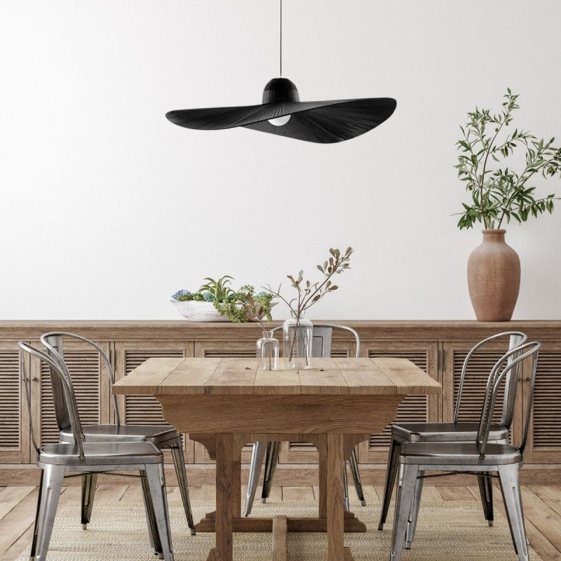 Hat Siyah Şapka Kumaş Sarkıt Avize