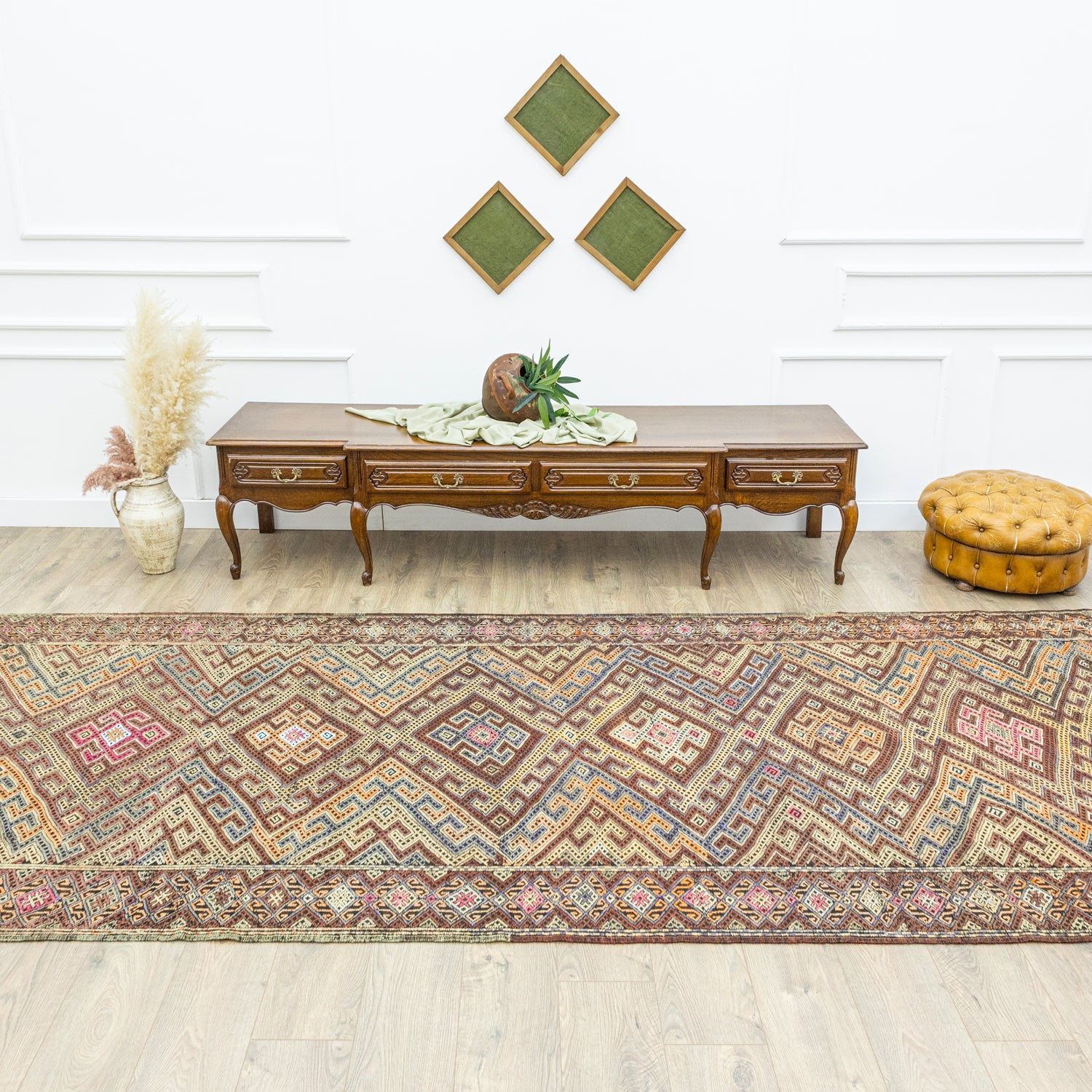 Hazra Geometrik Tasarımlı Cicim Kilim 153x433 cm