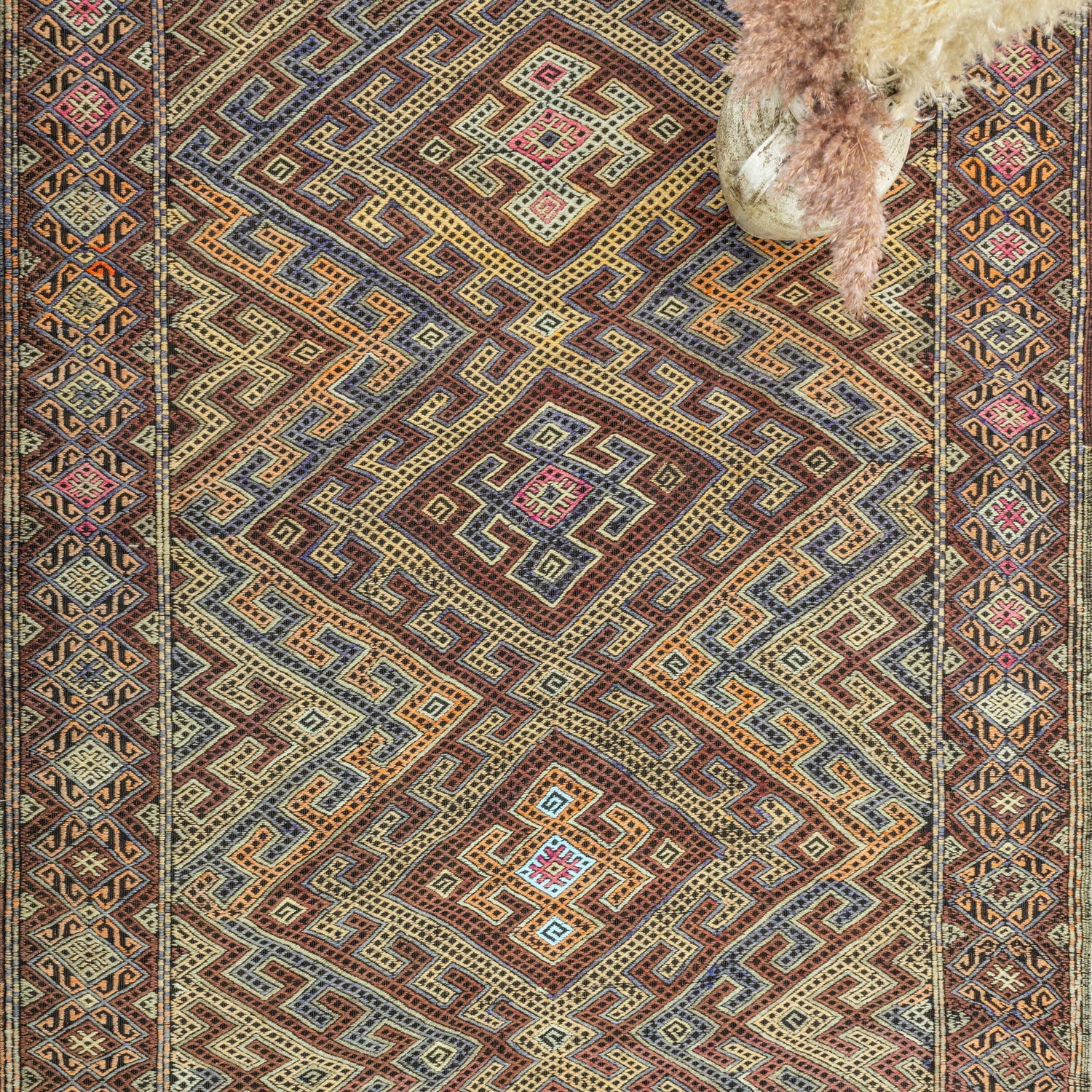Hazra Geometrik Tasarımlı Cicim Kilim 153x433 cm