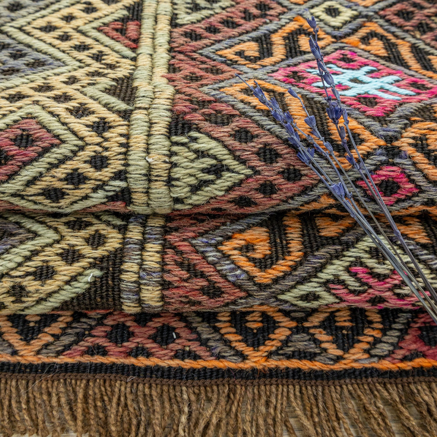 Hazra Geometrik Tasarımlı Cicim Kilim 153x433 cm
