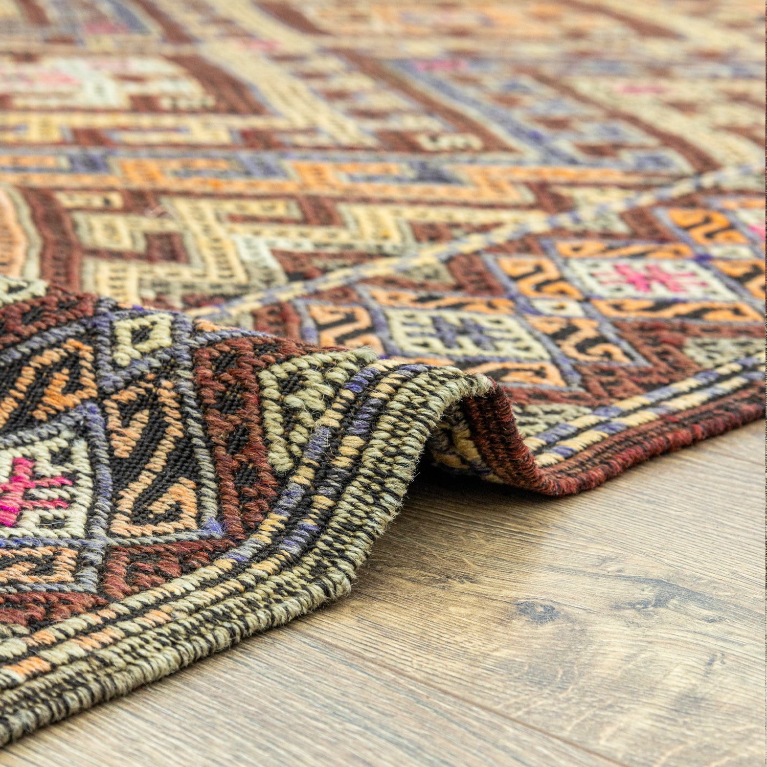 Hazra Geometrik Tasarımlı Cicim Kilim 153x433 cm