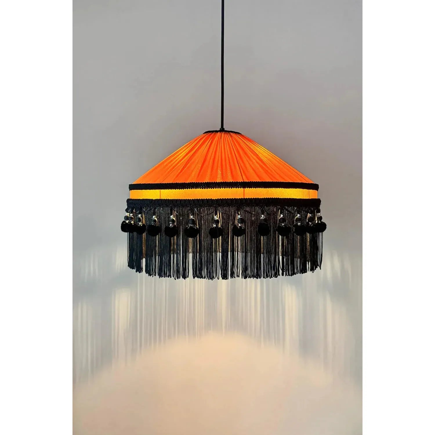 Helen Saten Kumaş Püsküllü Avize