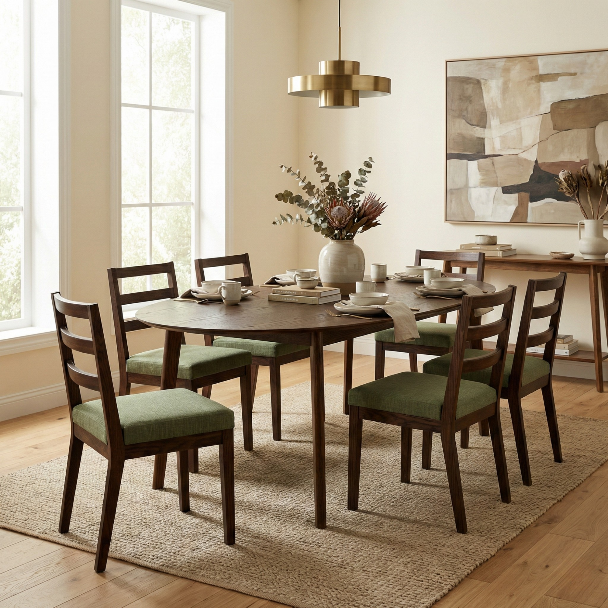 Henlow Oval Yemek Masası | Koyu Meşe