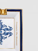 Royal Blue Blanc Gold Rimmed Ashtray - White