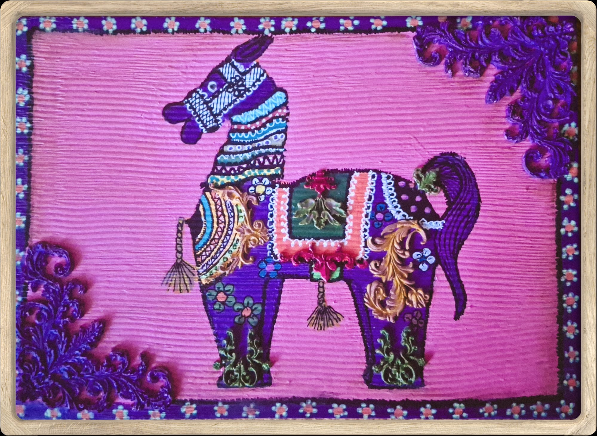 Hint Atı 3 Tablo El Yapımı Ahşap Üzerine Akrilik Duvar Dekoru