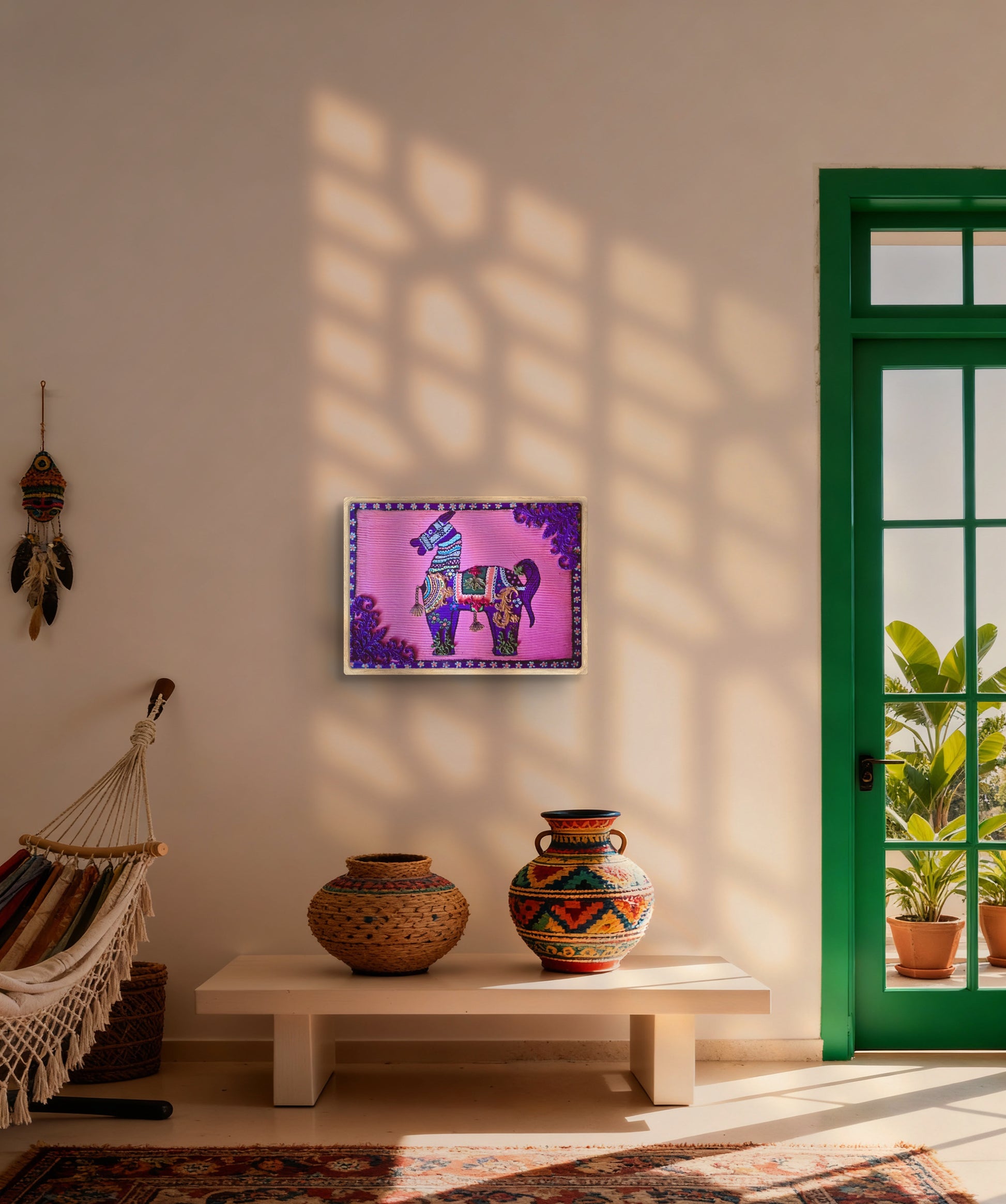 Hint Atı 3 Tablo El Yapımı Ahşap Üzerine Akrilik Duvar Dekoru