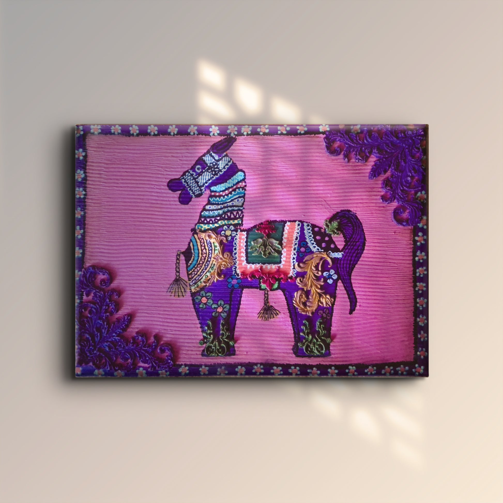 Hint Atı 3 Tablo El Yapımı Ahşap Üzerine Akrilik Duvar Dekoru