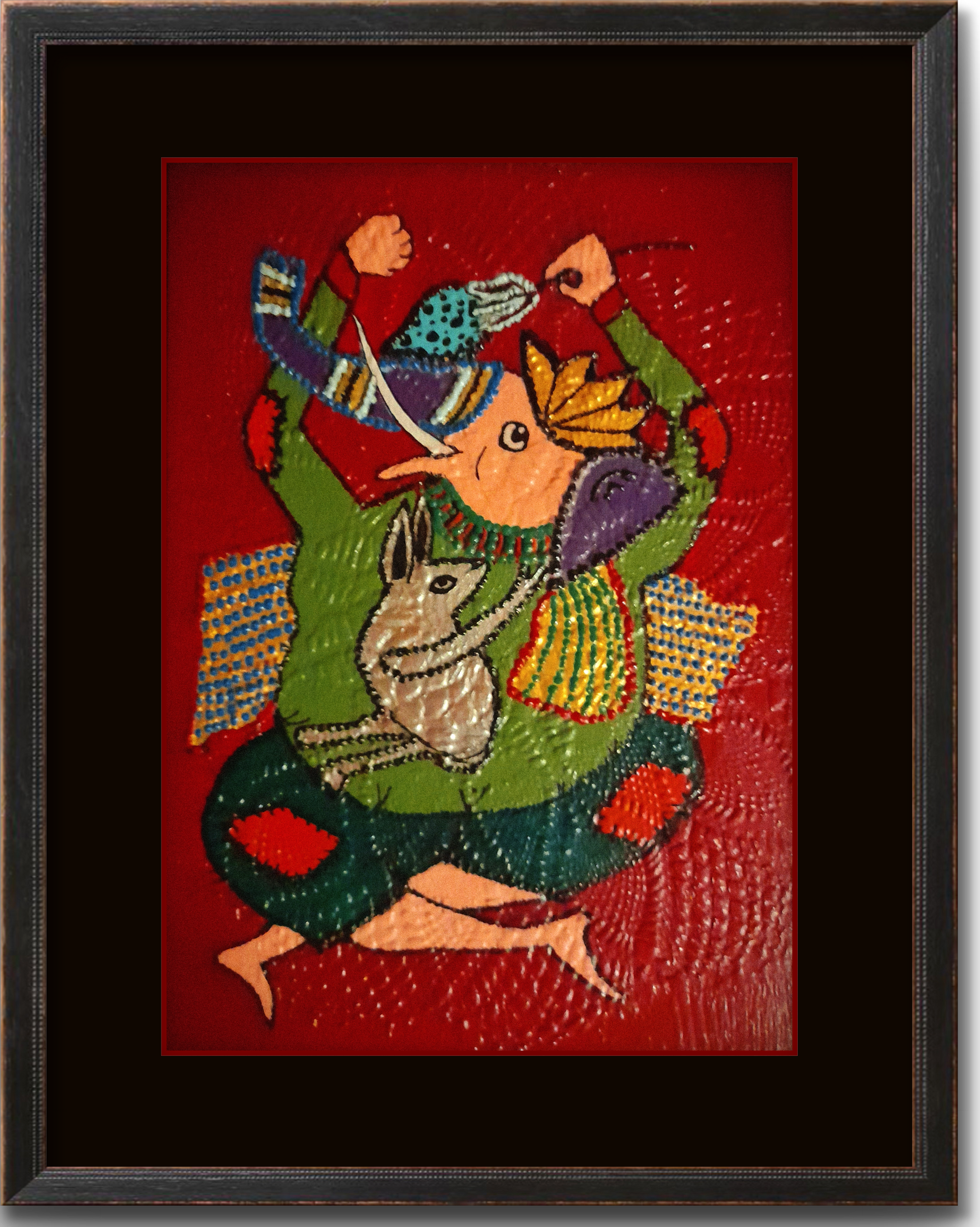 Hint Fili Tablo El Yapımı Ahşap Üzerine Akrilik Duvar Dekoru