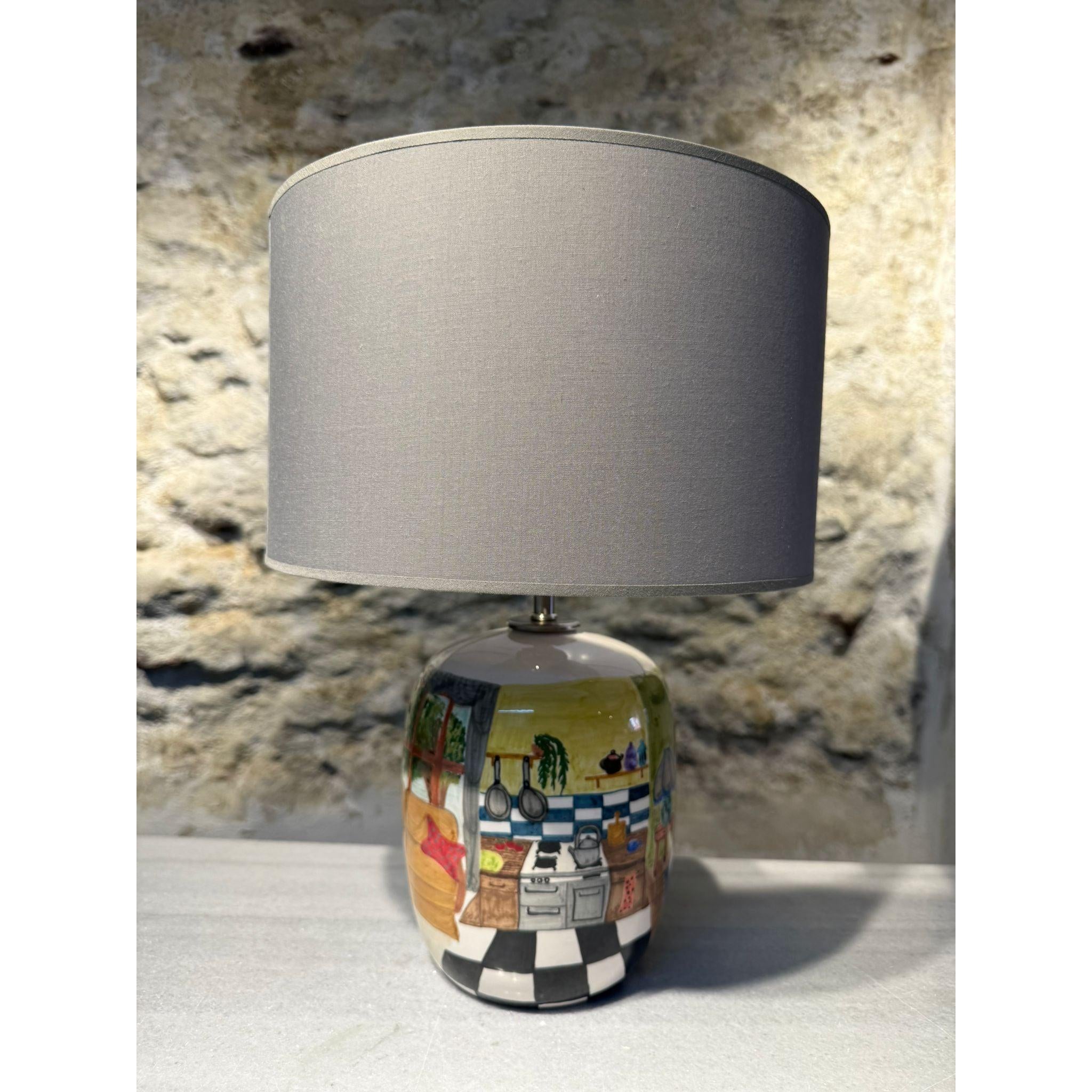 Home Is Everywhere Desenli Seramik Abajur