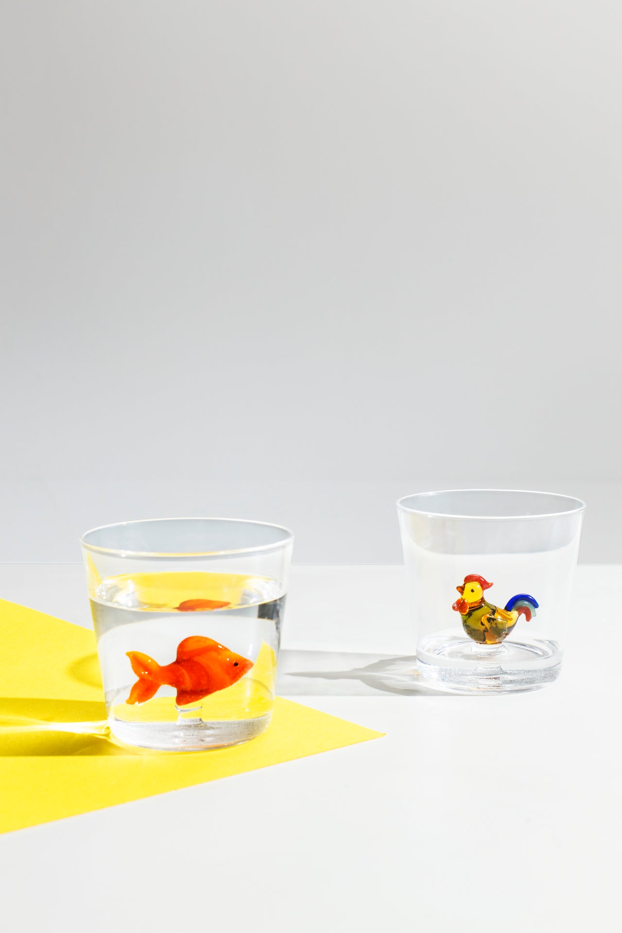 Horoz Figürlü Cam Su Bardağı